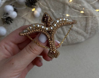 Sagittarius,brooch Sagittarius,pin Sagittarius,beaded brooch,bead Sagittarius,brooch zodiac,pin zodiac,zodiac,badge zodiac,elegant brooch