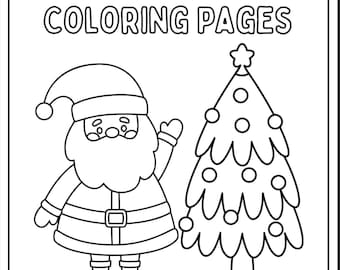 Christmas Holiday Coloring Pages | Printable Xmas Coloring Book for Kids | Winter Holiday Activity Sheets | Instant Download
