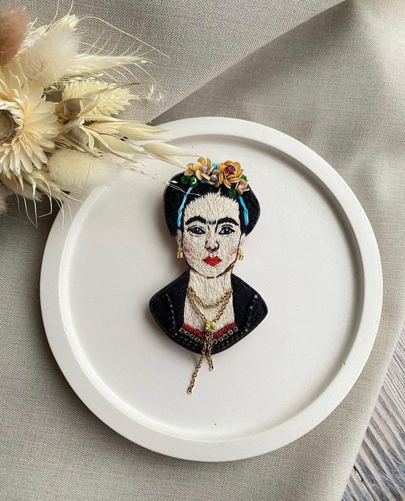 Frida Kahlo Brooch Frida Kahlo Embroidered Brooch Frida Kahlo