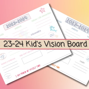 23-24 Back to School Kid's Vision Board Vision Board for Children Goal  Setting Future Board Memory Book Gratitude 