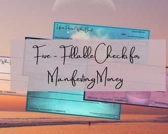 Manifestation - Law of Attraction Universe Fillable Blank Check | Vision Board | Manifesting Money | Printable