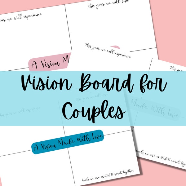 Vision Board Kit for Couples | Date Night Idea for Couples | Valentine's Day Activity | Vision Board Printable