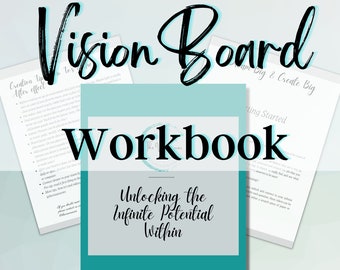 2024 Vision Board workbook | Goal Setting | Future Board | Dream Board | Vision Board Journal Prompts