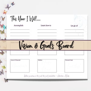 Vision Board Template | Goal Board | PRINTABLE | Goal Setting | Future Board | Dream Board | Instant Download | Intention Setting