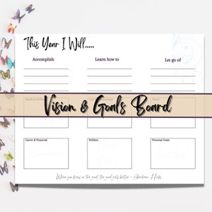 Vision Board Template Goal Board PRINTABLE Goal Setting Future Board ...