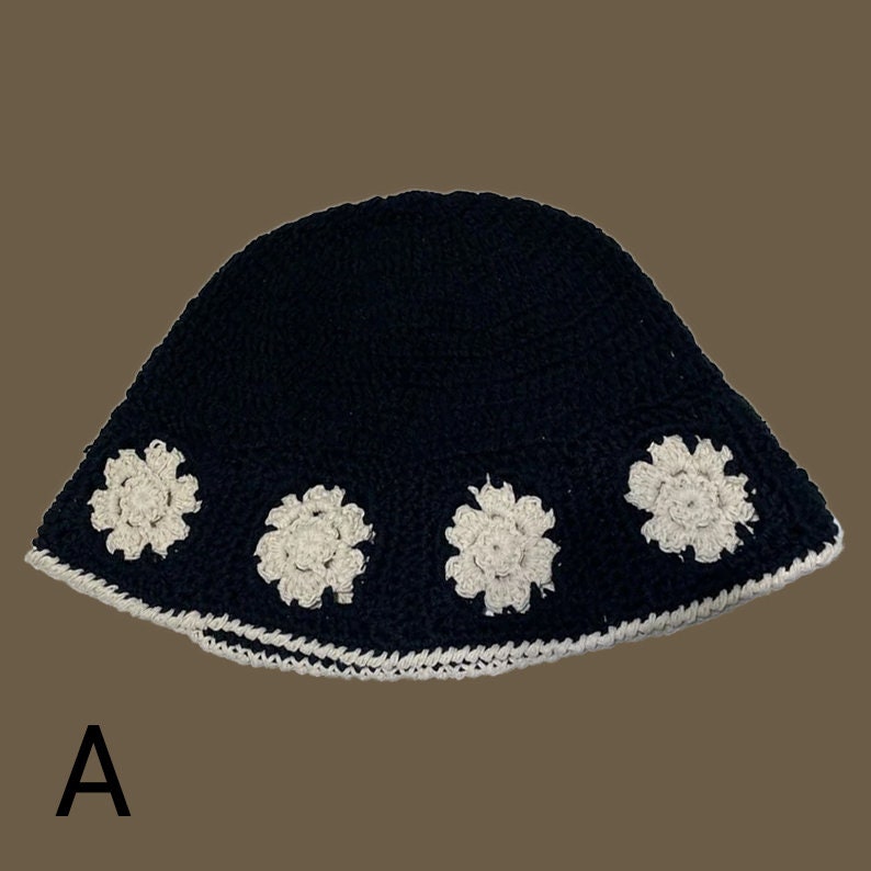 Granny Square Hat Yarn Hat Crochet Hat Crochet Bucket Hat Etsy