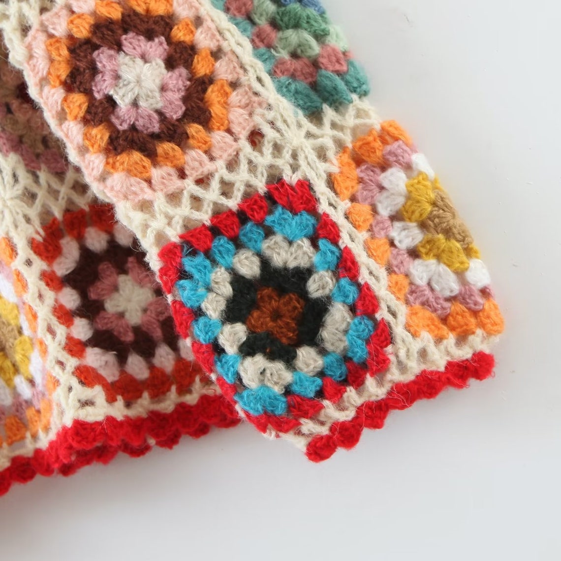 Granny Square Crochet Cardigan Handmade Crochet Jacket Etsy