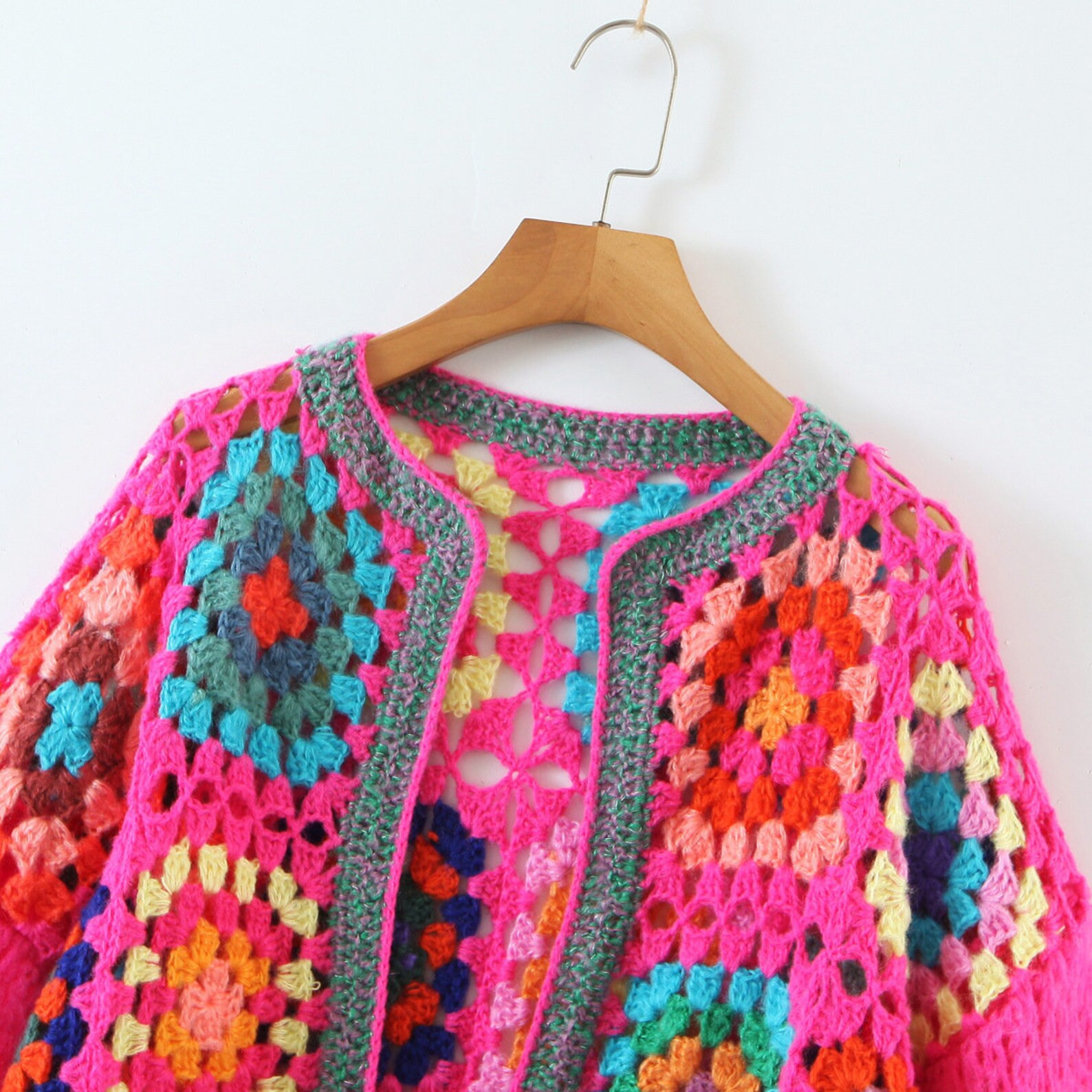 Granny Square Sweater Cardigan Handmade Crochet Jacket Short - Etsy