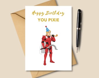 Utskrivbart 5x7-kort – Darrow Red Rising "You Pixie" födelsedag | Digital nedladdning