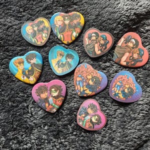 Badges coeur de super-héros - JayRoy, TimKon, Timberkon, Dickory