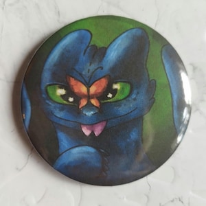Toothless, Night Fury, HTTYD button badge