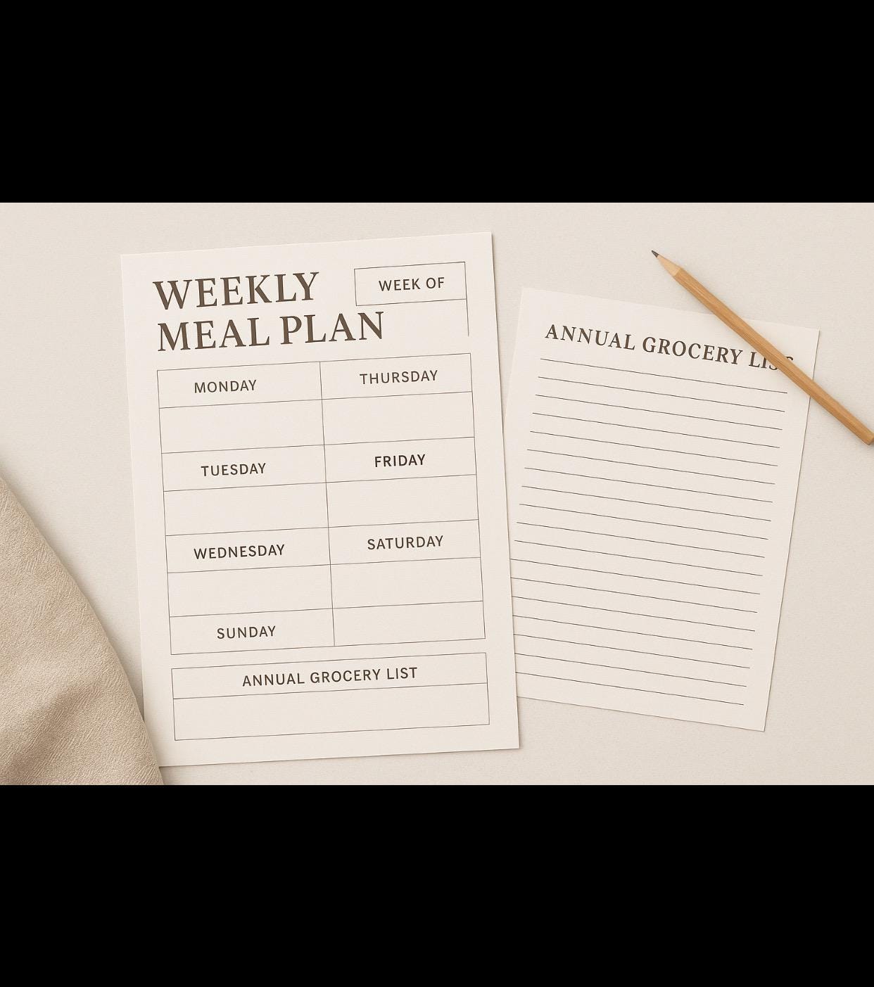 Meal Planner Printable | Weekly Meal Planning Sheet | Grocery List ...