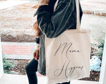 Custom Design Custom Canvas Tote/Custom Logo/Wedding Shower Gift/Birthday Gift/Bridal Shower/Mrs. Tote/Bridesmaid gift