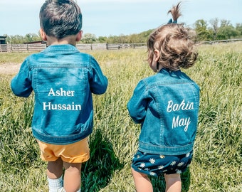 Custom Name Baby Denim Jacket: Personalized Toddler Gift