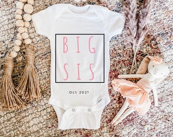Big Sister, Big Brother Announcement Onsie/ Custom Design Baby Onsies Personalized Baby Shower Baby Gift Newborn