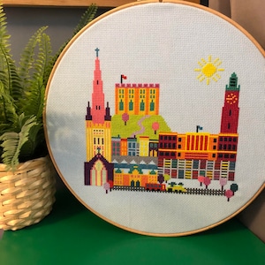 vibrant city - Norwich cross stitch PDF pattern