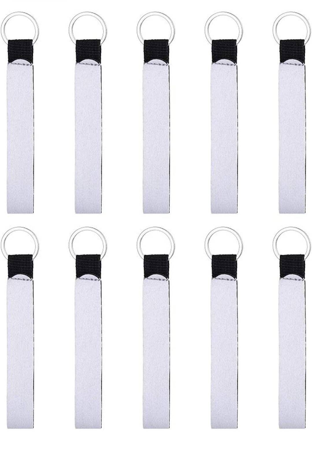Blank Keychain Supplies Cotton Canvas Wristlet Keychain Key Fob