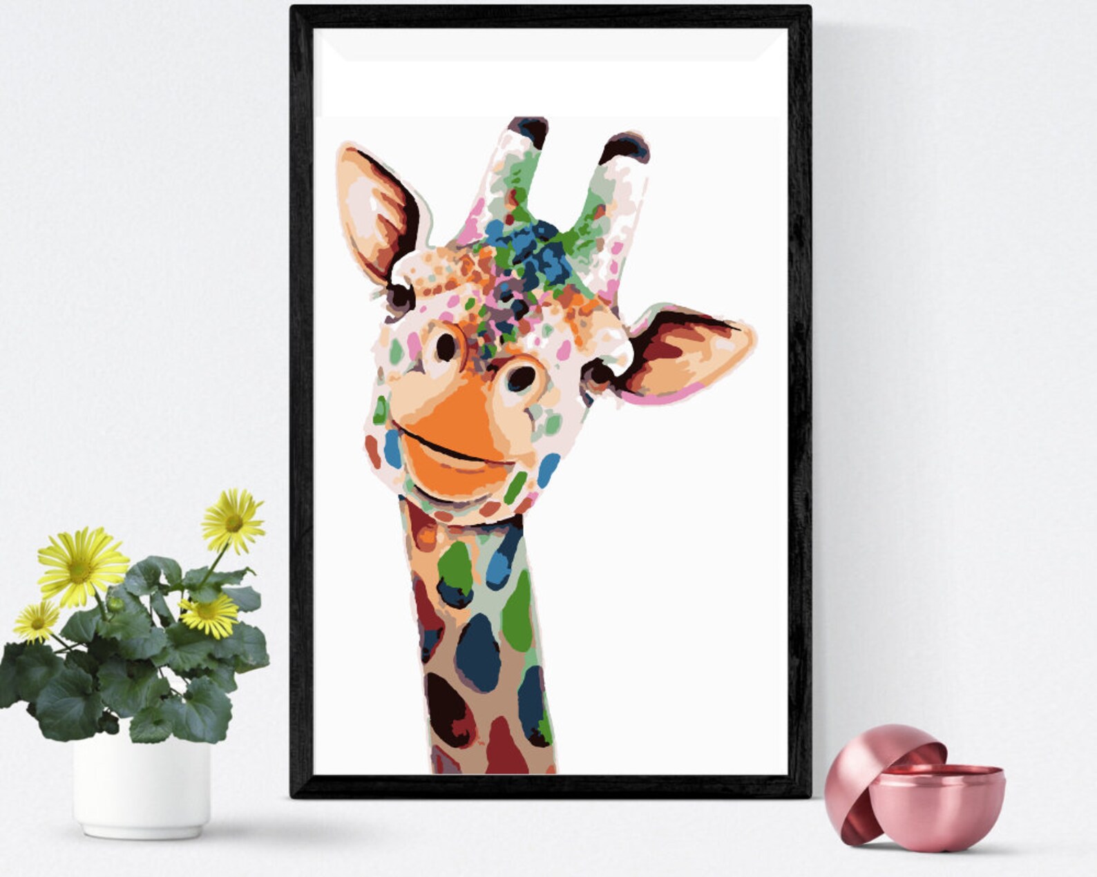 Painting by Numbers Giraffe Colorful Giraffe DIY Etsy UK