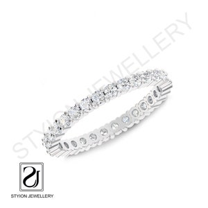 Full Eternity Band,  925 Sterling Silver Band