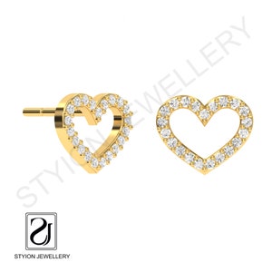 Delicate Gold Heart Stud Earrings | Minimalist Jewelry for Women | Perfect Gift for Any Occasion