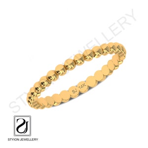 14k Solid Gold Ball Ring Band - 2.00 mm