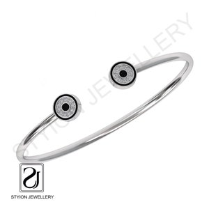 Cuff Diamond bracelet, Silver bracelet for her, Minimalist Bracelet, Birthday Gift, gift for her, free shipping