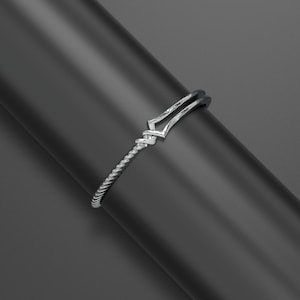 Oxidized 925 Sterling Silver Kada Bangle: Minimalist Unisex Bracelet