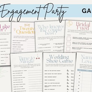 ENGAGEMENT PARTY, Engagement Party Games, Printable Engagement Party Games Floral, Games for Engagement Party, Wedding Shower Games