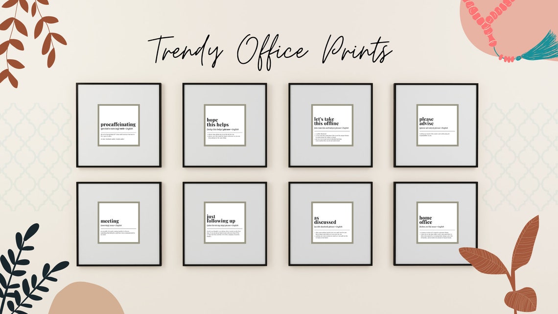Office Wall Art Set 9 PRINTABLES Mega Bundle Home Office - Etsy