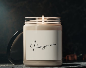 Candela di soia profumata per la festa della mamma, 9 once / Ti amo mamma / Regalo per la festa della mamma / Regalo per la mamma / Festa della mamma / Candela con stoppino in cotone profumato di lusso