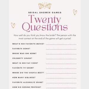 Bridal Shower Game, Engagement Party Game, Printable Engagement Party Game, Game for Engagement Party, Wedding Shower Games