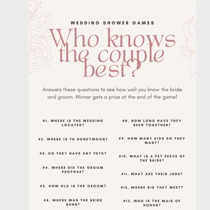 Bridal Shower Game, Engagement Party Game, Printable Engagement Party Game, Game for Engagement Party, Wedding Shower Games