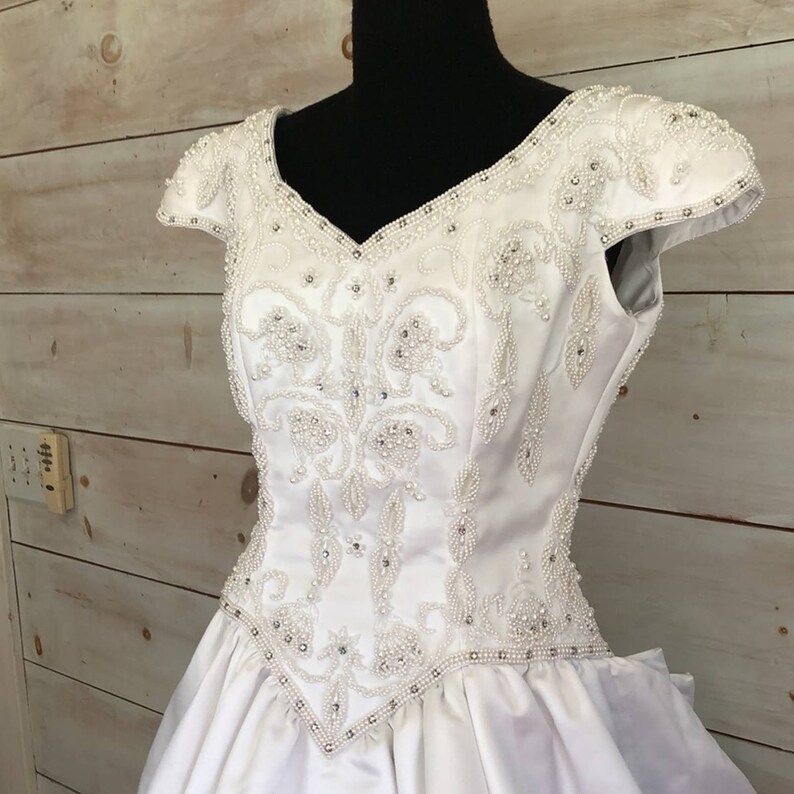 White Beaded Wedding Dress by Eva Haynal Forsyth and - Etsy