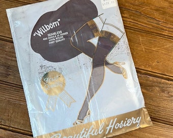 New old stock vintage Wilborn womens thigh high hose nylons 1960s size 10