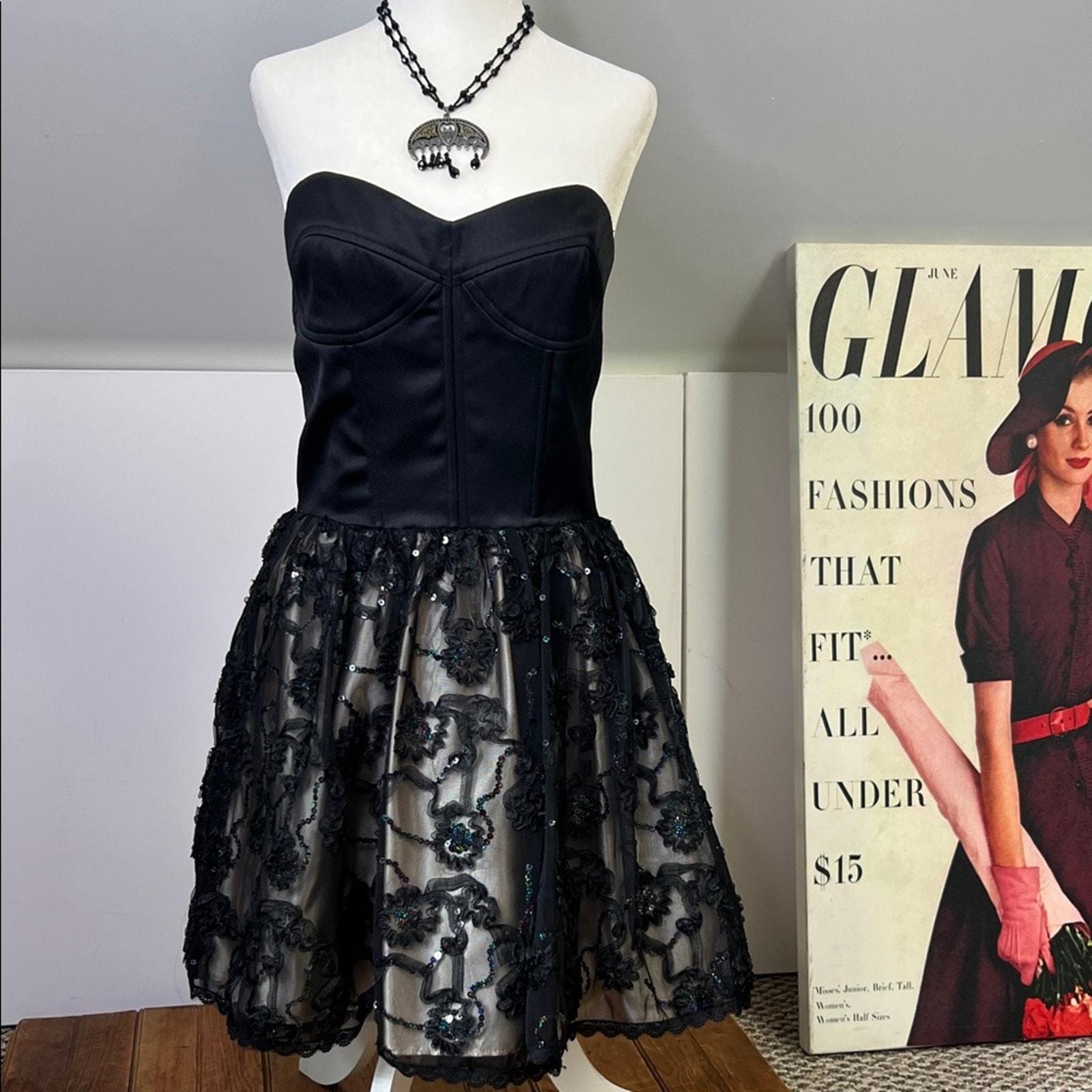 Gunne Sax Dress Black - Etsy