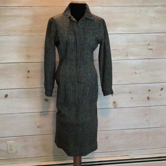 Vintage 1970s wool dress size medium - image 7