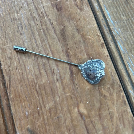 Vintage 1970s sterling silver stick pin heart