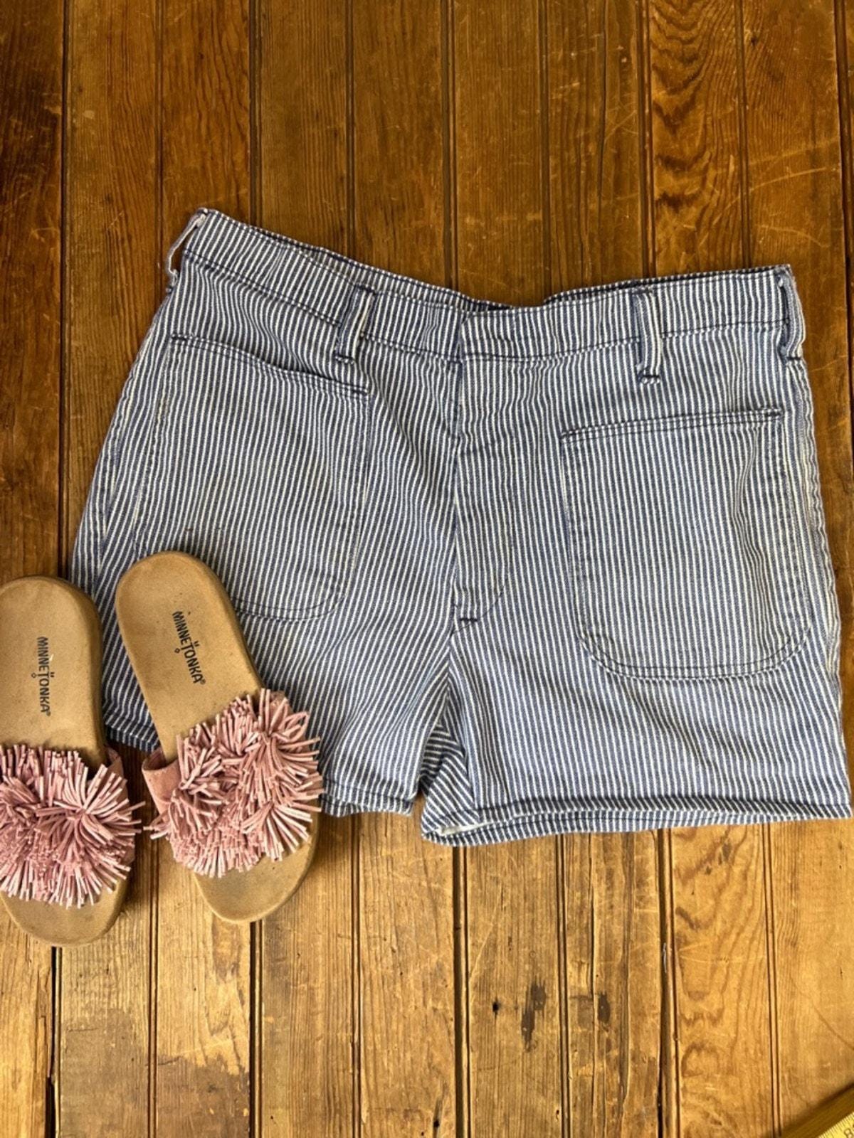 80s Striped Shorts White - Etsy