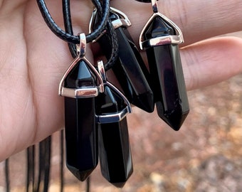 Black Obsidian Necklace | PSYCHIC PROTECTION | Natural Crystal Necklaces