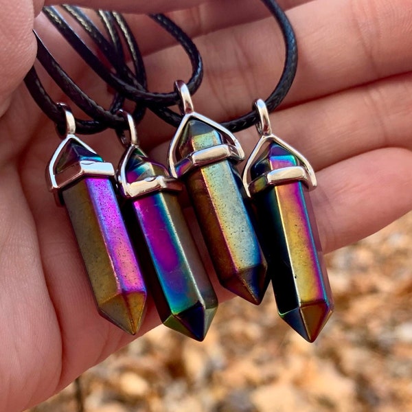 Rainbow Hematite Necklace | MEMORY & PEACE | Natural Crystal Necklaces