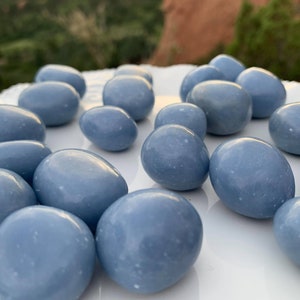 Blue Angelite Tumbled | COMMUNICATION STONE