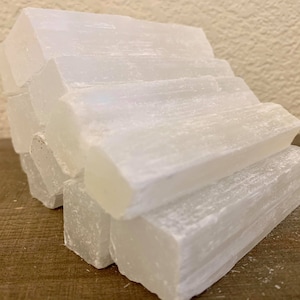 Raw Selenite Logs | 4" SELENITE WANDS | Satin Spar