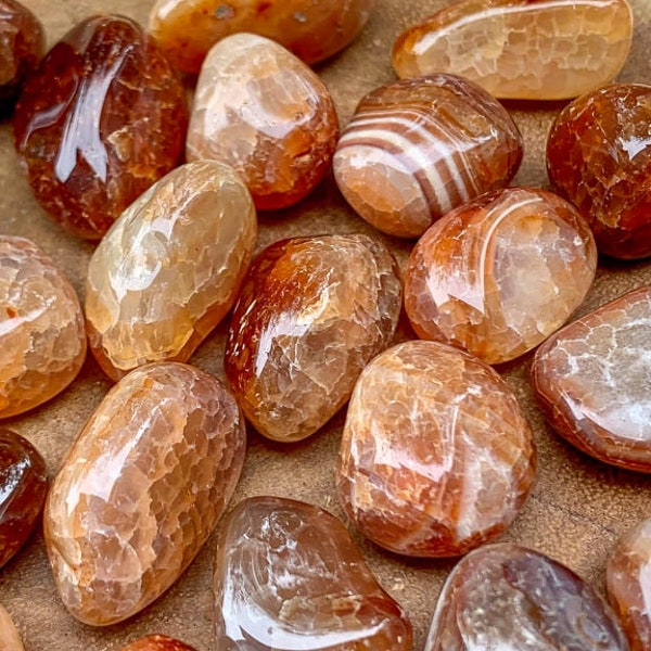 Fire Agate Tumbled | GROUNDING & CALMING STONE