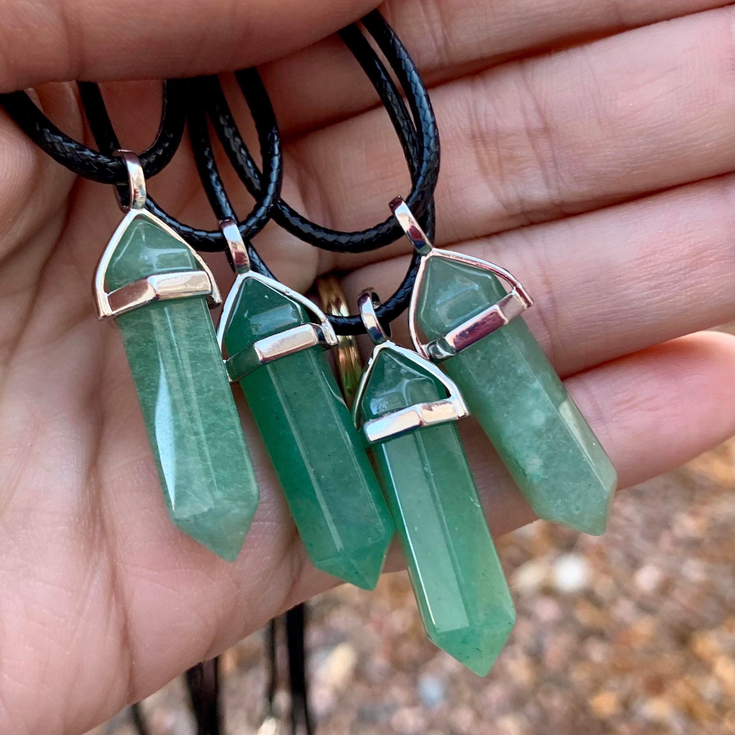 Collier Artisanal En Aventurine Verte - Longueur 71-80 Cm Avec Nappine - Neuf