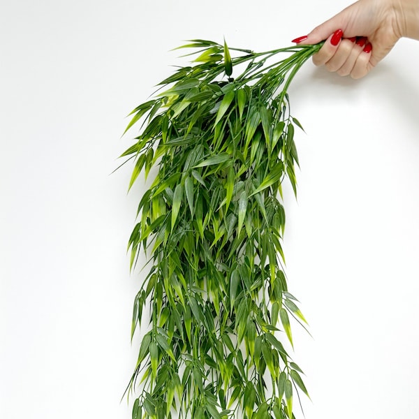 Bambou suspendu 32,5 pouces - Plante artificielle de haute qualité à suspendre - Faux bambou