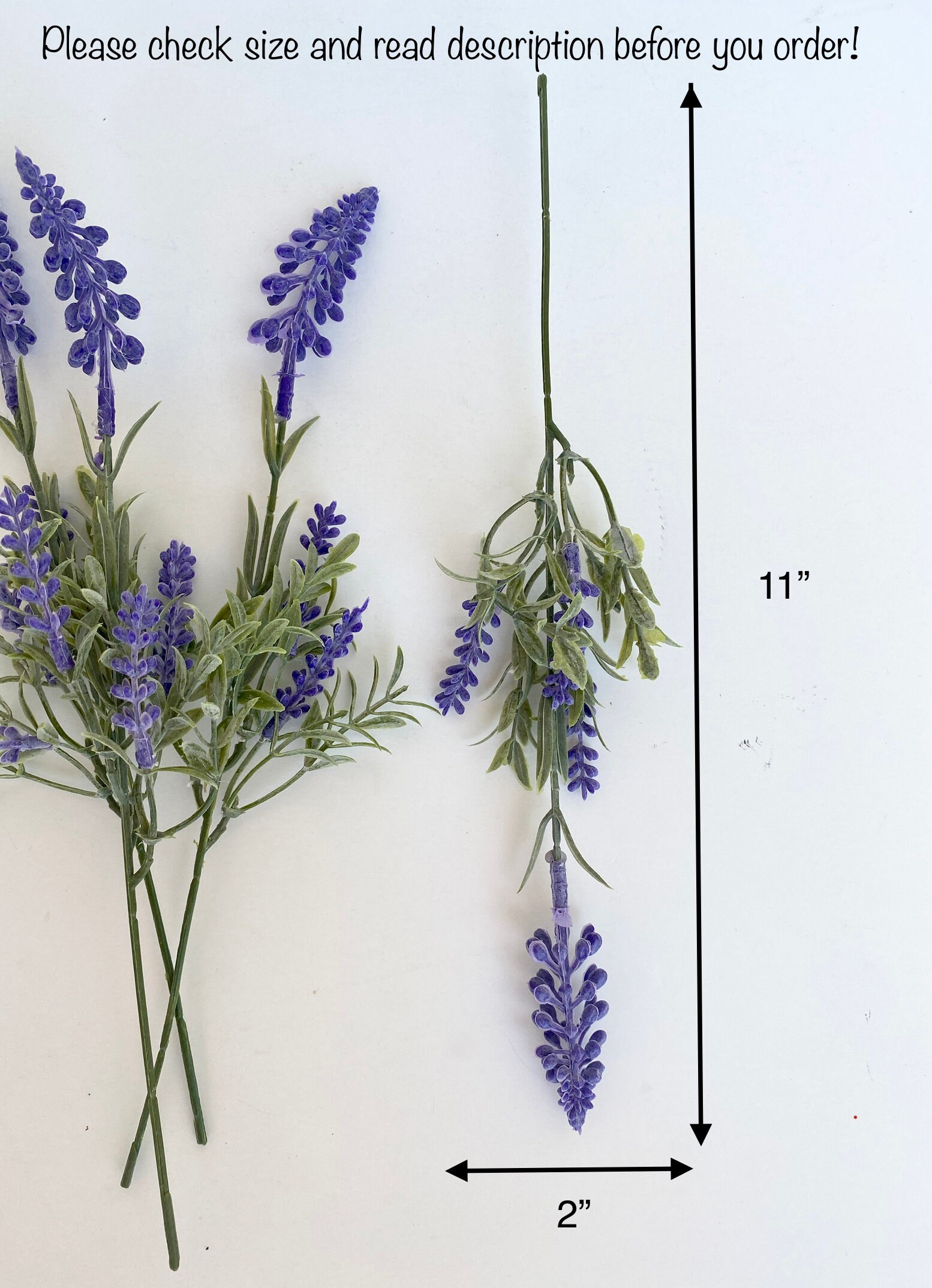 4 Small Lavender Stems Artificial Greenery Faux Lavender Etsy