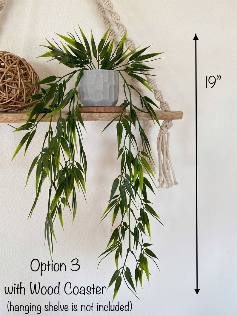 Hanging Faux Bamboo Plant in Handmade Concrete Pot With Jute Etsy