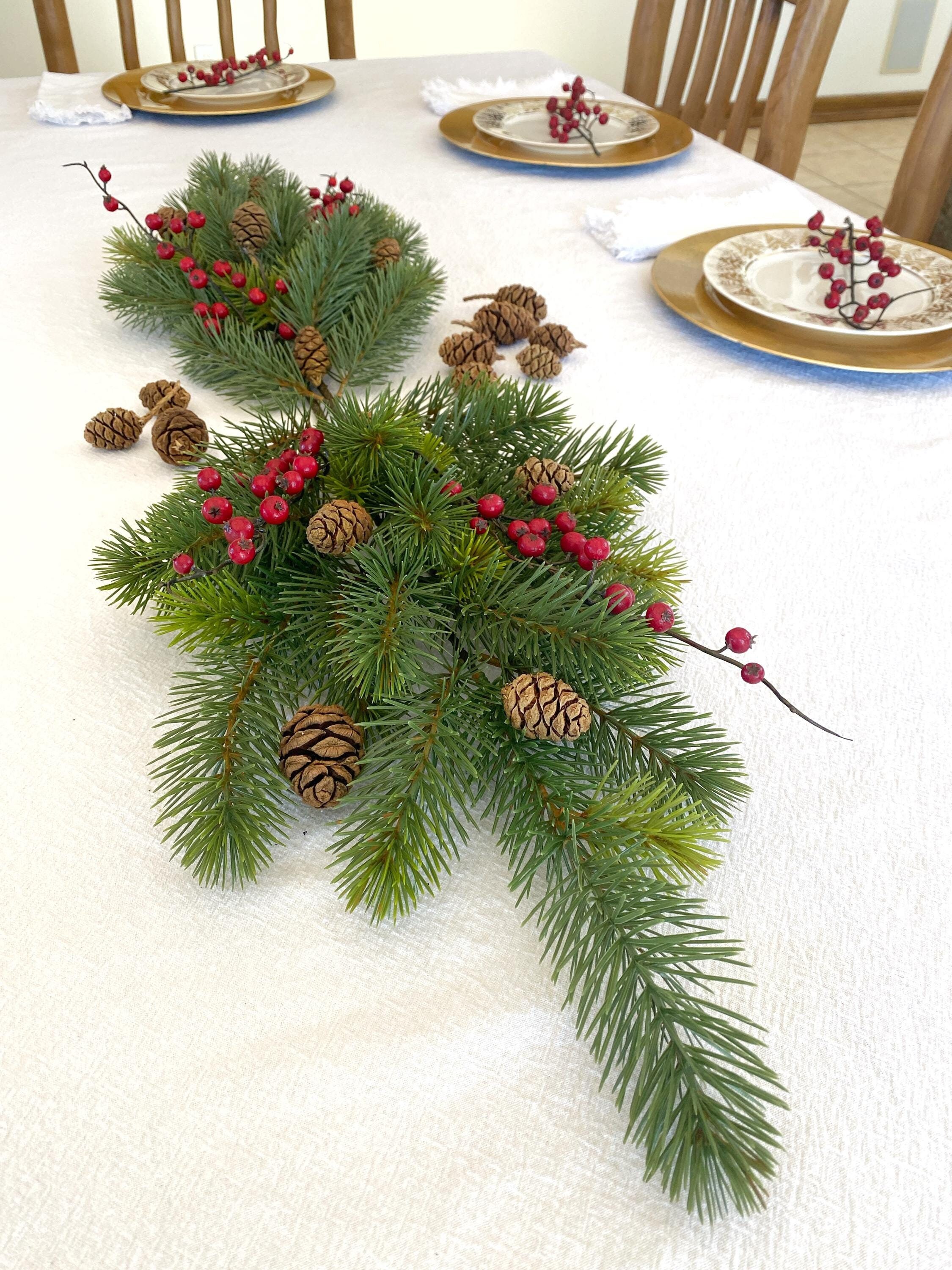 Alipis 5 Rami Di Bacche Artificiali – Rosse, Bianche, Rosa, Mirtillo E Vermiglio, In Schiuma, Per Decorazioni Natalizie E Fiori Finti, 30 Cm