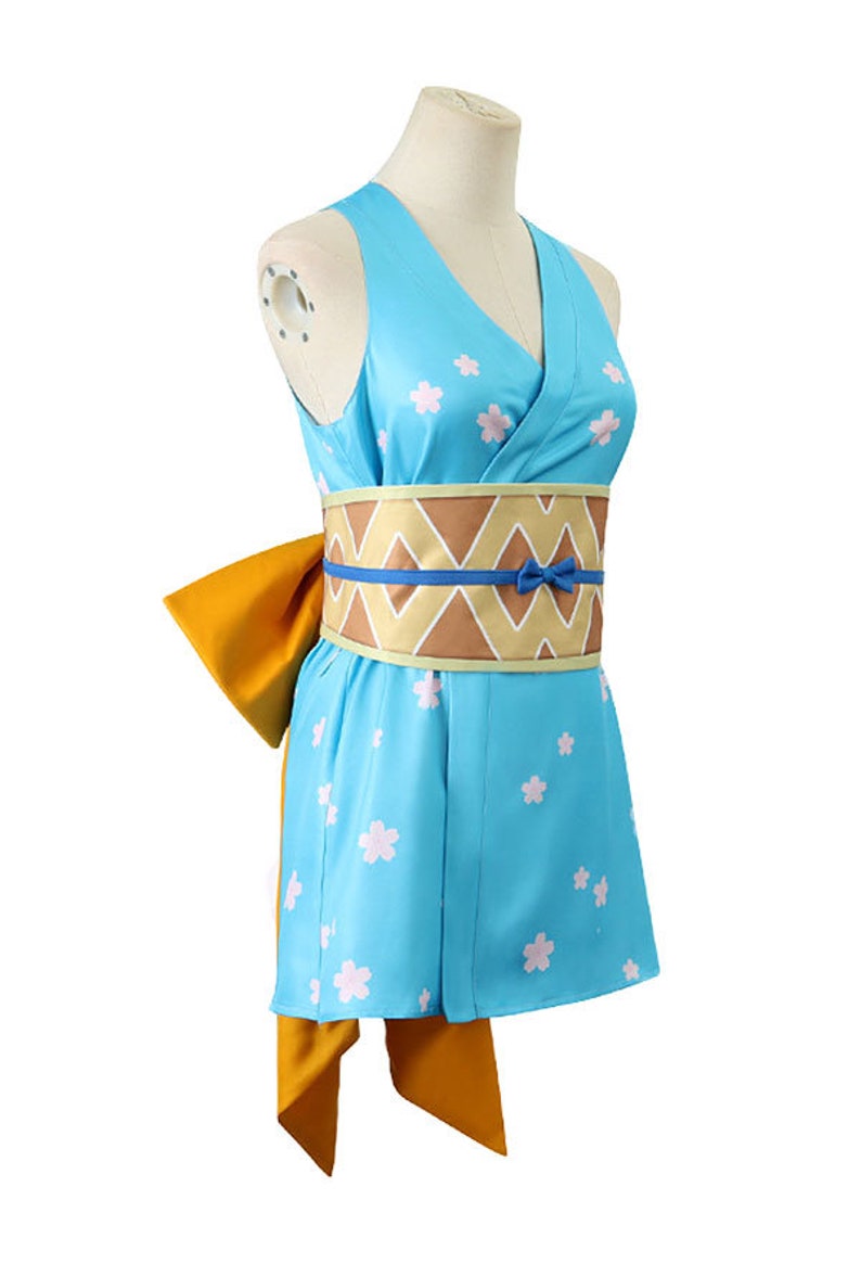 One Piece Nami Cosplay Costume Blue Kimono Dress Set, Anime One Piece ...