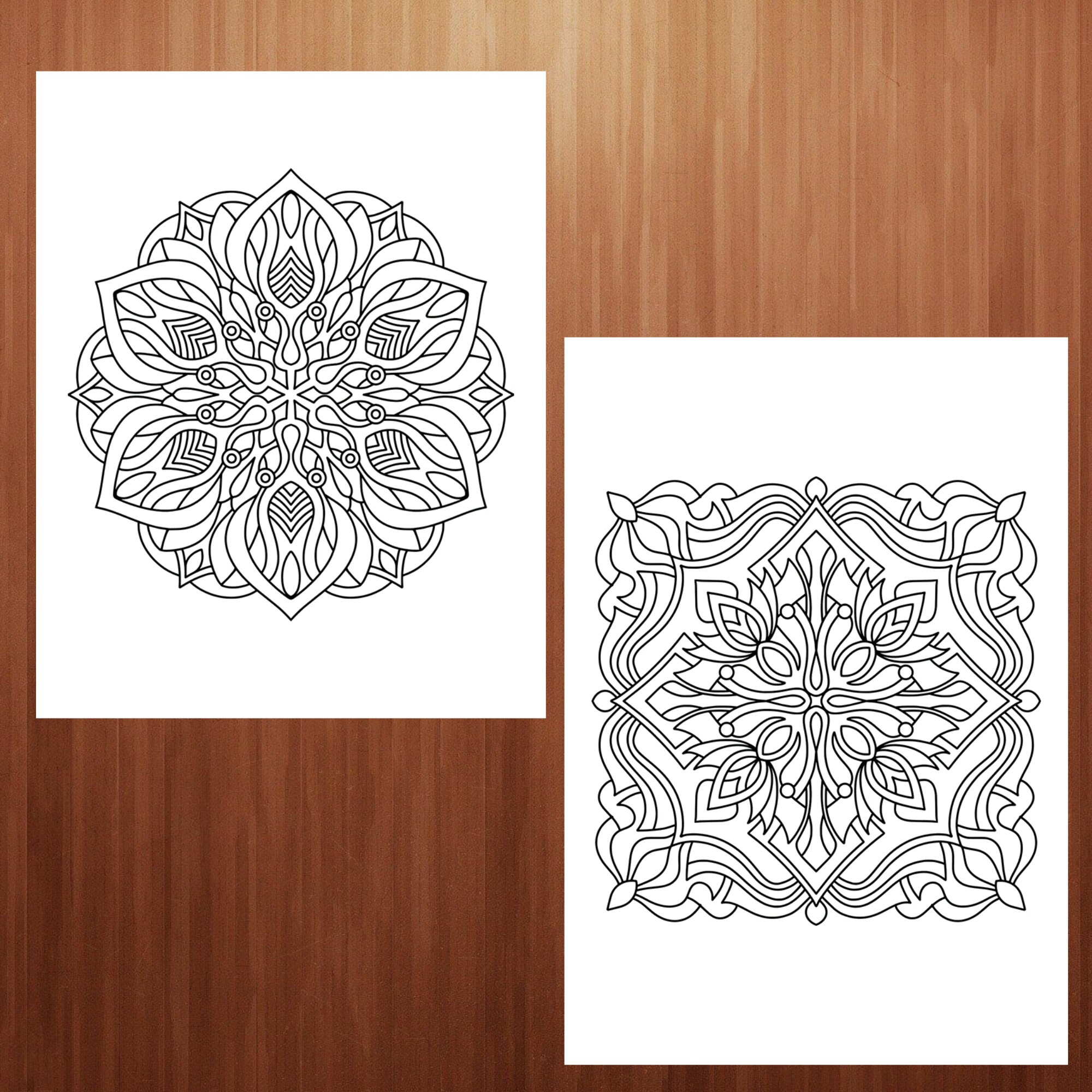 60 Easy Mandalas Coloring Pages PDF for - Etsy